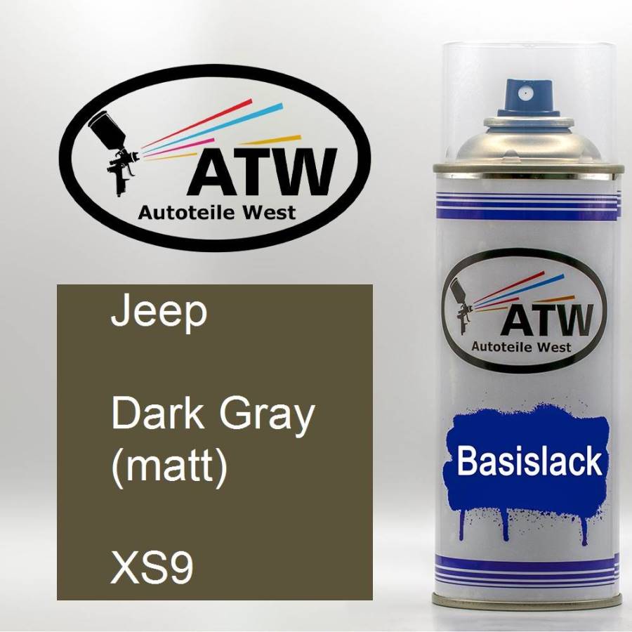 Jeep, Dark Gray (matt), XS9: 400ml Sprühdose, von ATW Autoteile West.